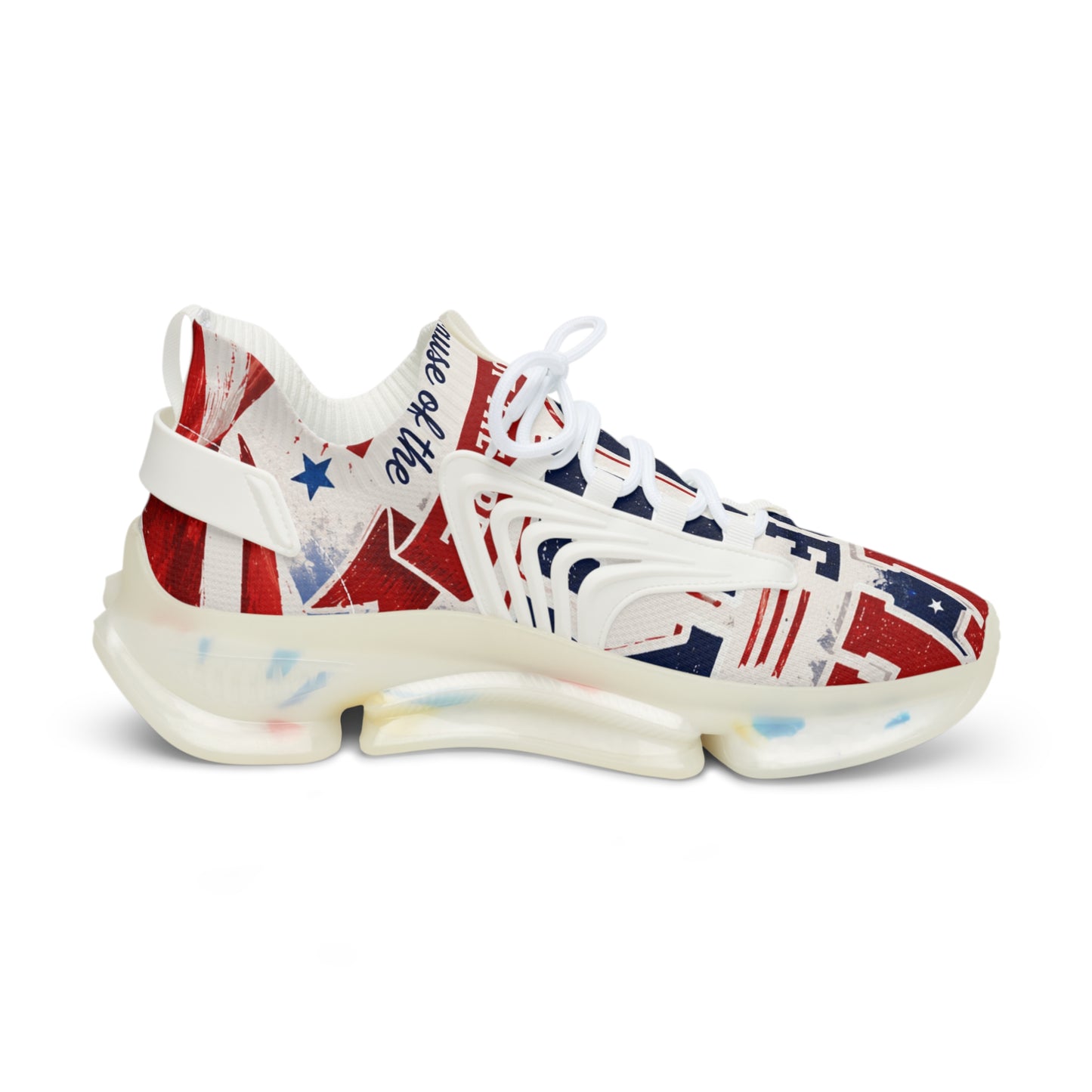 Patriotic Mesh Sneakers — Red White & Blue 'Land of the Brave' Athletic Shoes