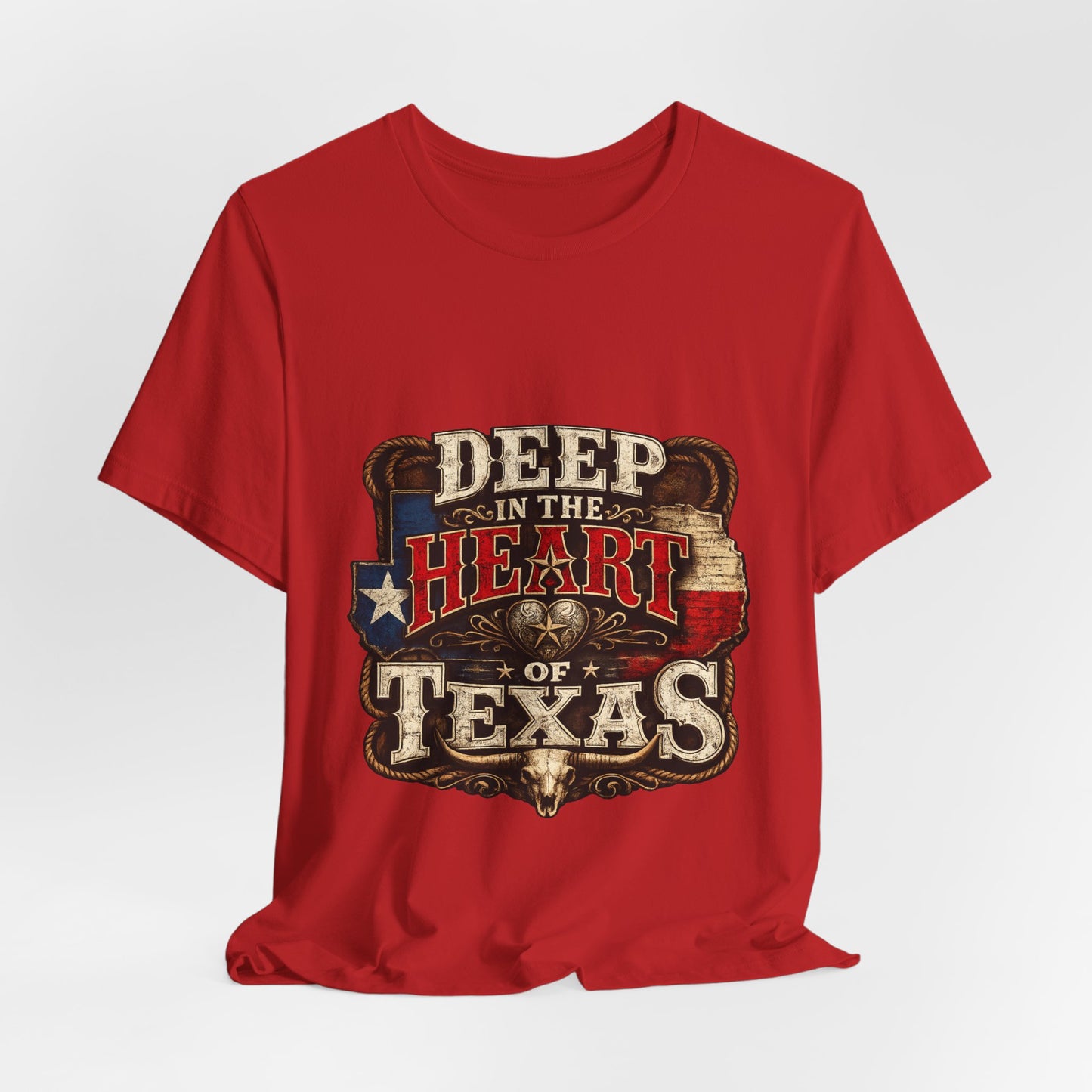 Deep in the Heart of Texas T‑Shirt — Vintage Texas Flag Graphic Tee