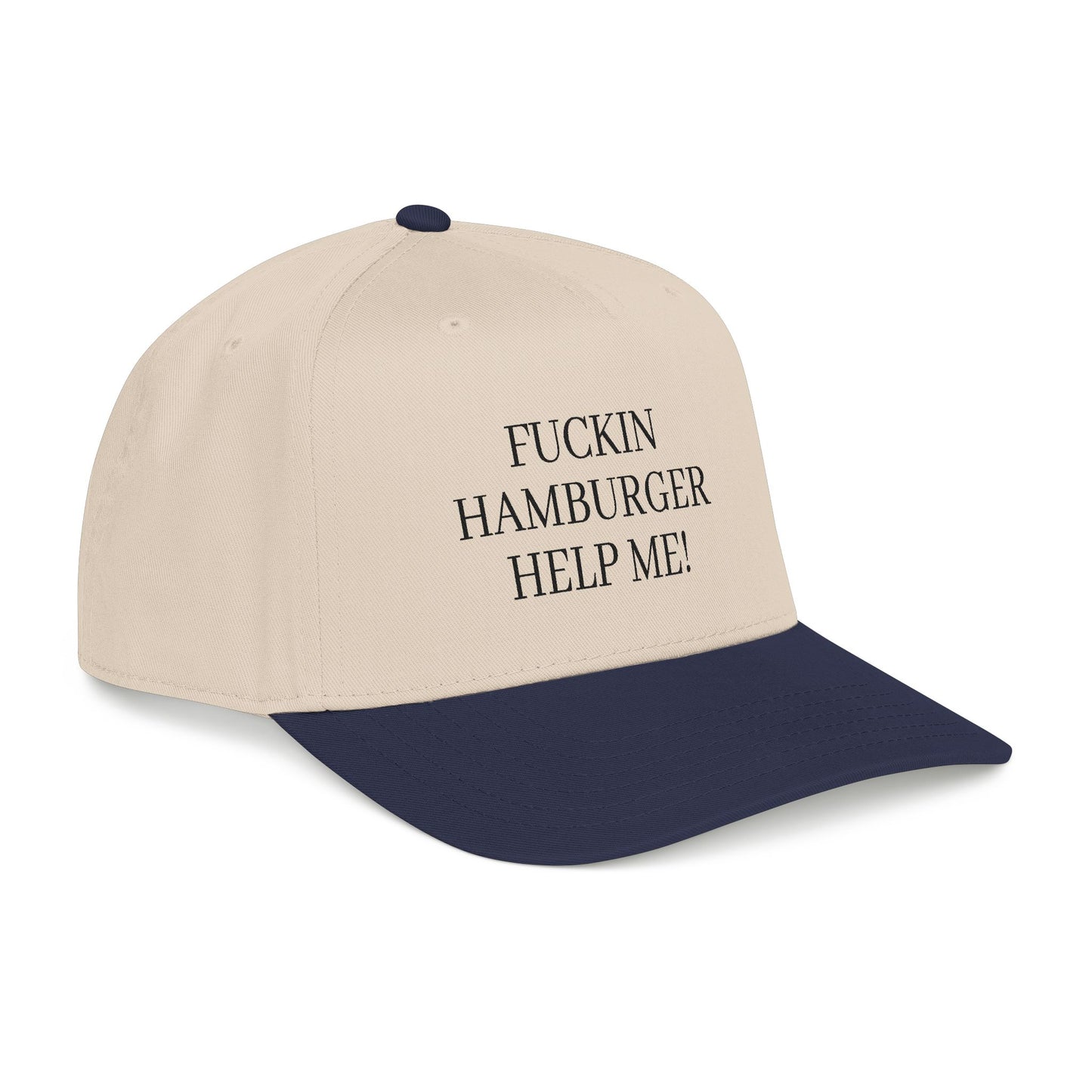 Embroidered 'Fuckin Hamburger Help Me!' Baseball Cap