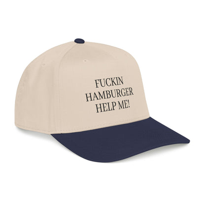 Embroidered 'Fuckin Hamburger Help Me!' Baseball Cap