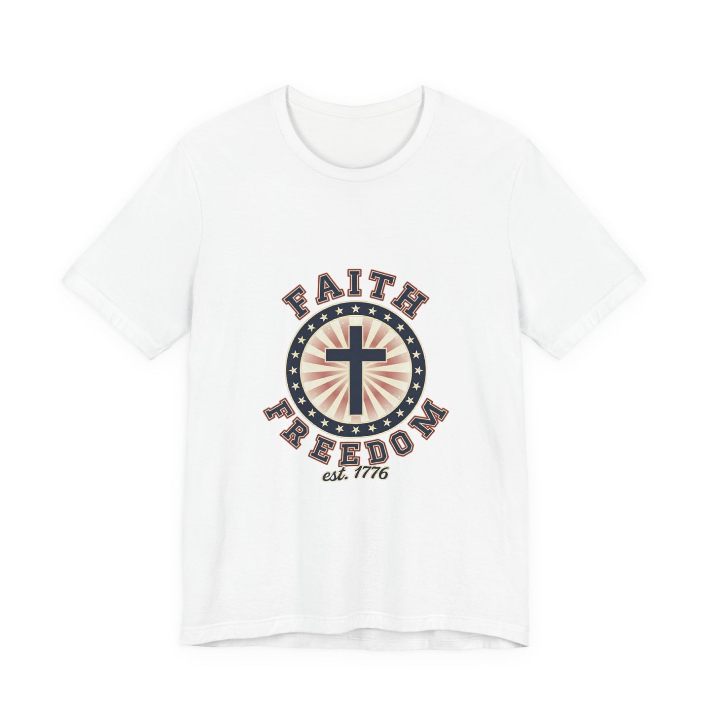 Faith & Freedom cross tee, Patriotic Vintage Americana July 4th