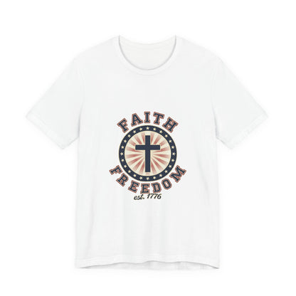 Faith & Freedom cross tee, Patriotic Vintage Americana July 4th