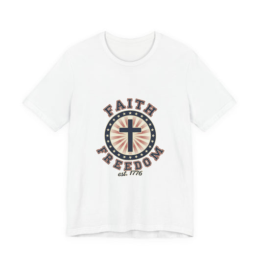Faith & Freedom cross tee, Patriotic Vintage Americana July 4th