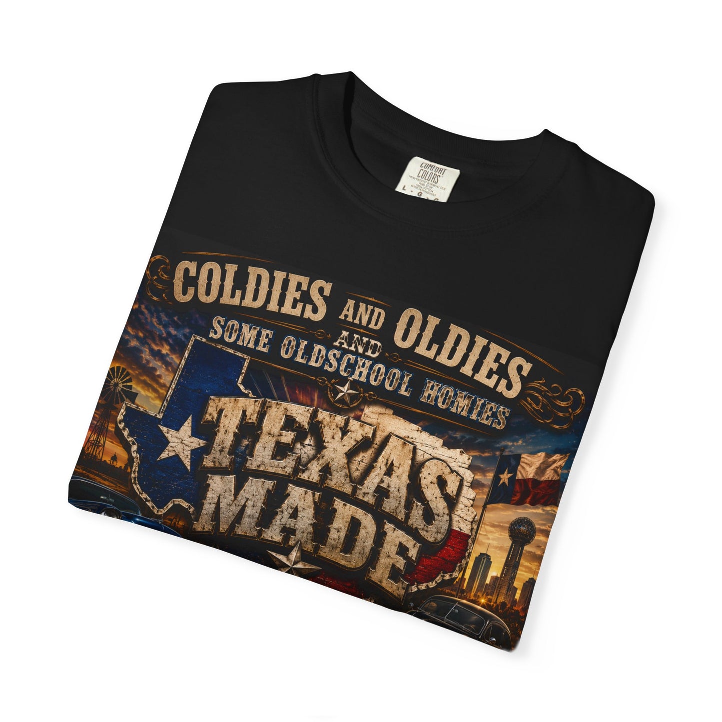 Texas Made Vintage Car T-Shirt — "Hello Motha Fuckaaaa" Back Print