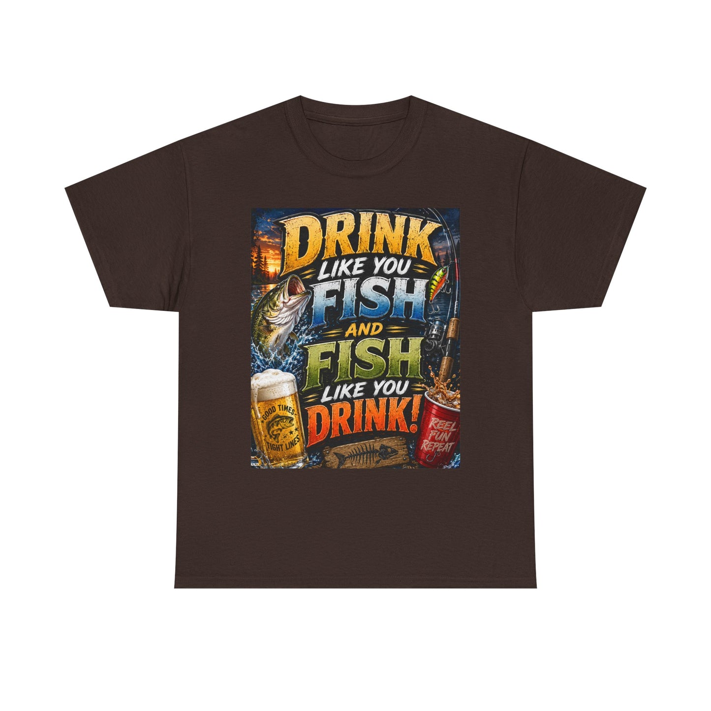 Drink Like You Fish T‑Shirt — Fishing & Beer Graphic Tee