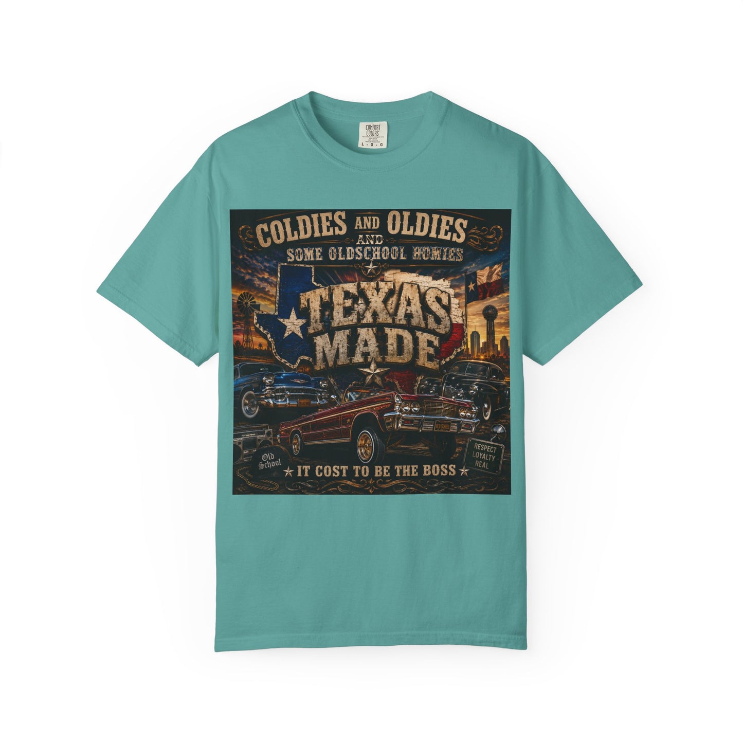 Texas Made Vintage Car T-Shirt — "Hello Motha Fuckaaaa" Back Print