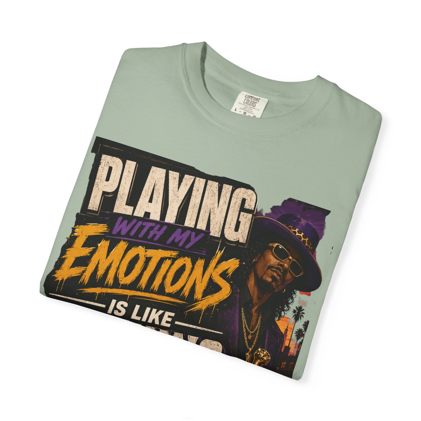 Playing with My Emotions Is Like Playing with My Money T-Shirt — Retro Pimp Illustration Graphic Tee