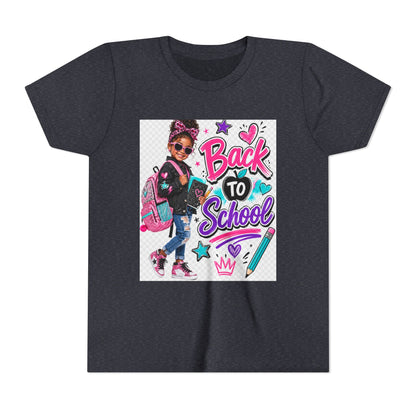 Back to School Kids Tee — Colorful Girl Backpack Design