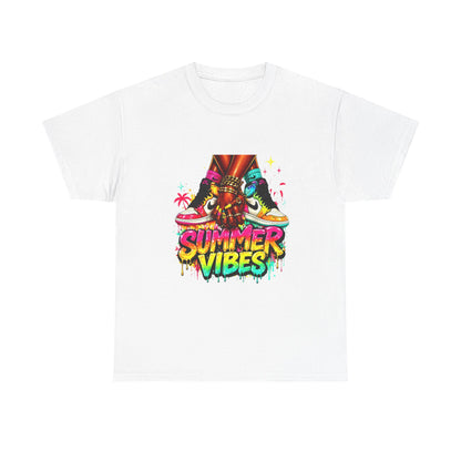 Summer Vibes T-Shirt — Colorful Tropical Skateboard Graphic Tee