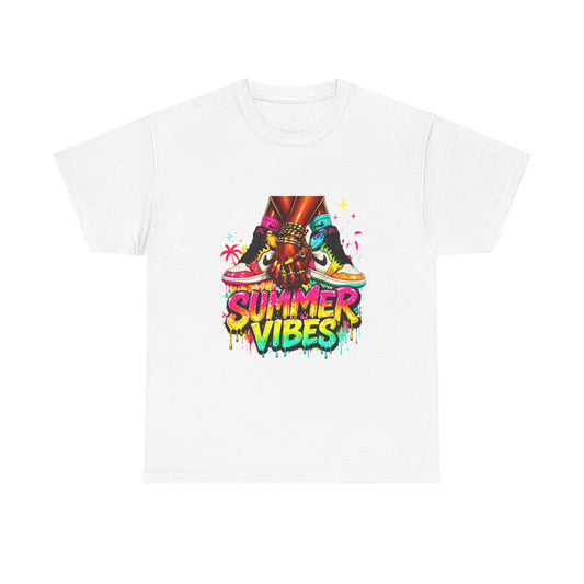 Summer Vibes T-Shirt — Colorful Tropical Skateboard Graphic Tee