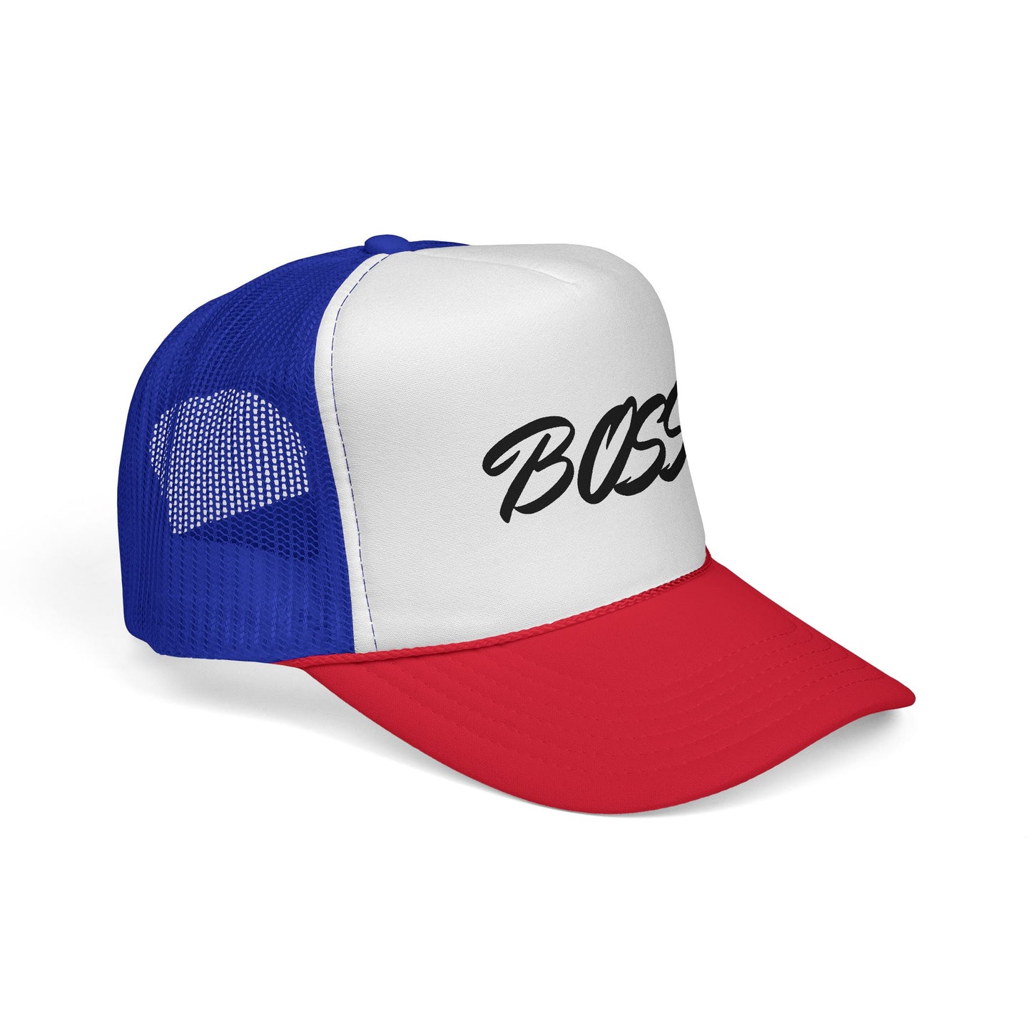 BOSS Trucker Cap — Bold Script Mesh Back Hat for Leaders & Street Style
