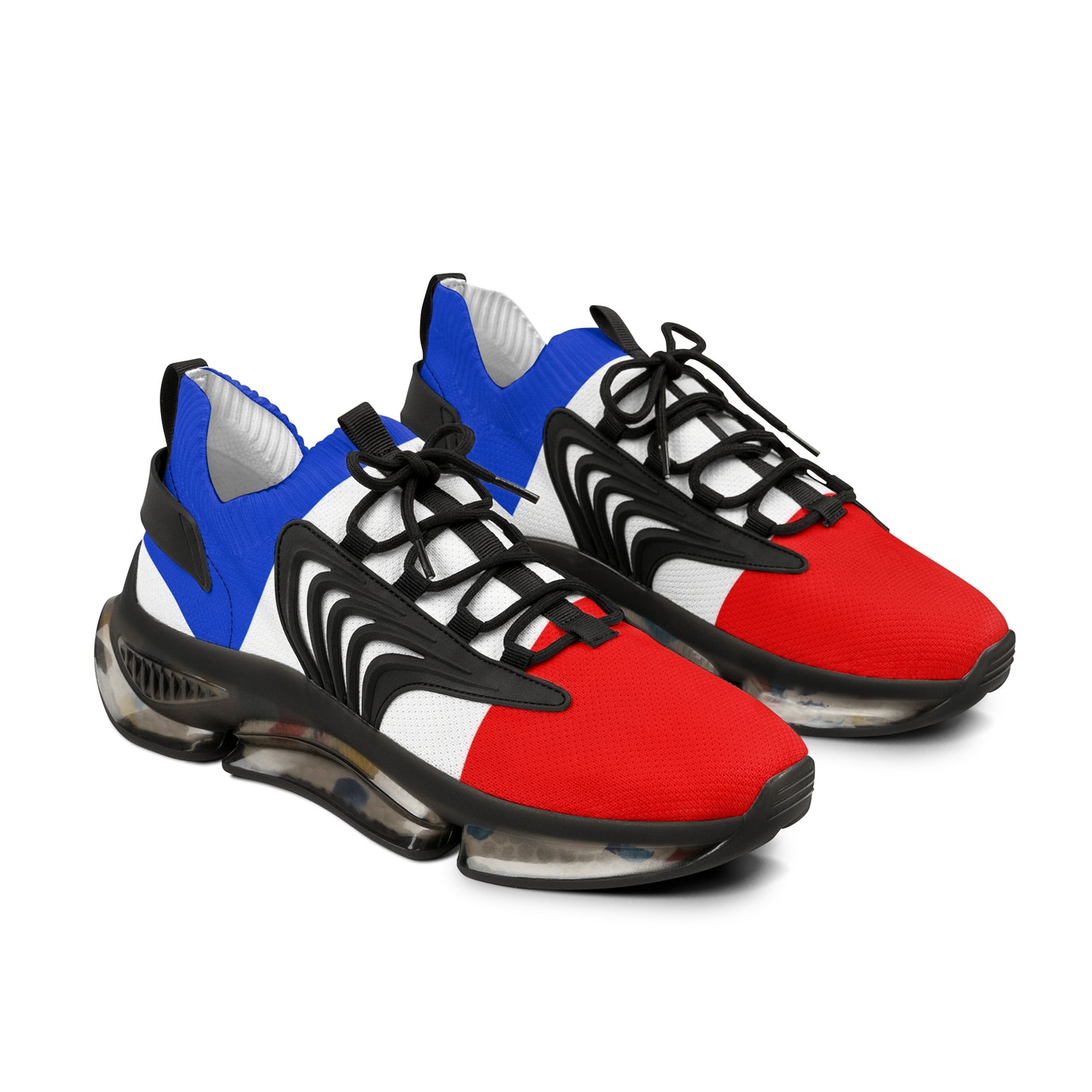 Men's Red White Blue Mesh Sneakers — Lightweight Athletic Running Shoes