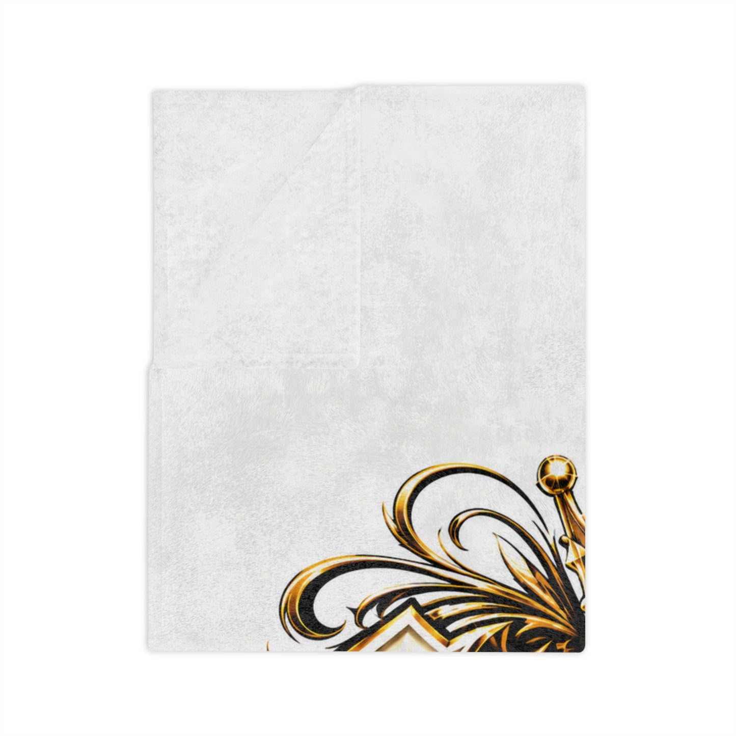 Velveteen Microfiber Blanket — "Chingón y Nada Más" Gold Crown Decorative Throw