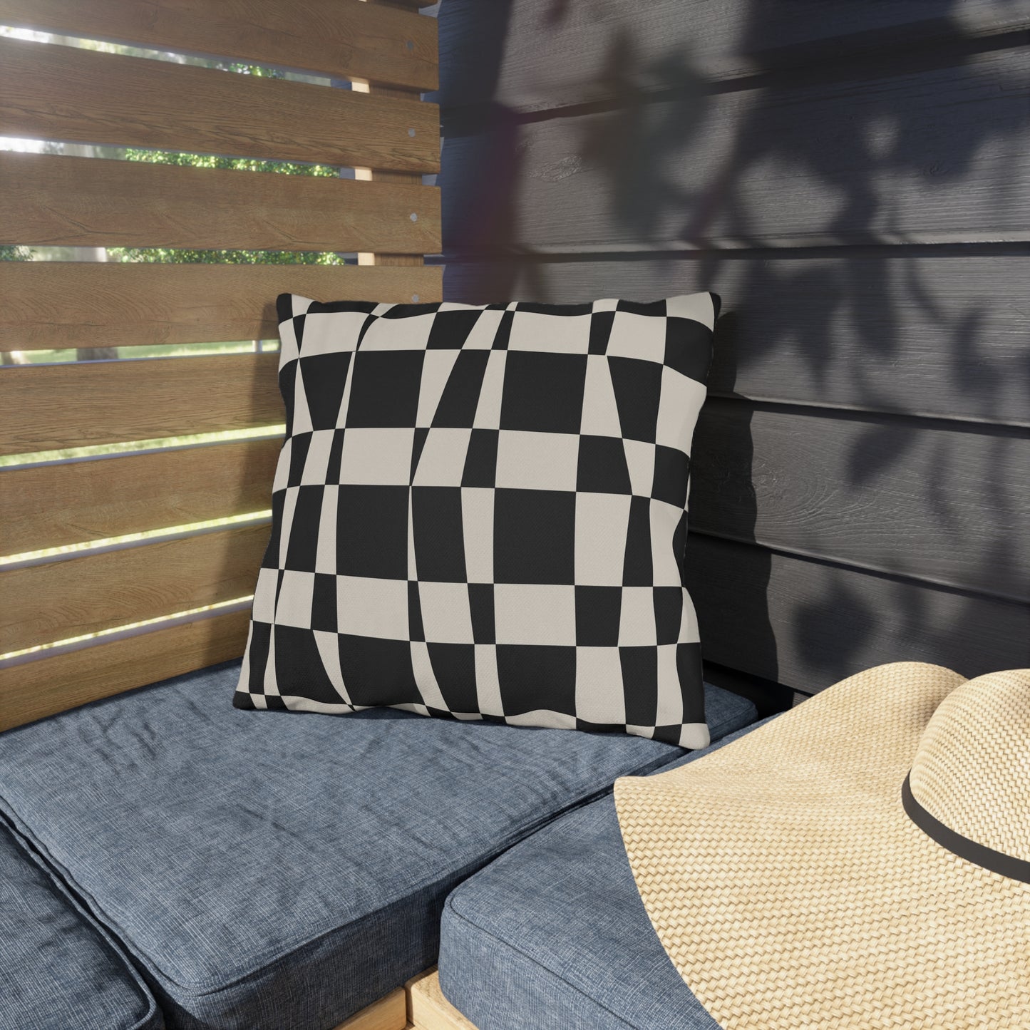 Checkerboard Twist Outdoor Pillow