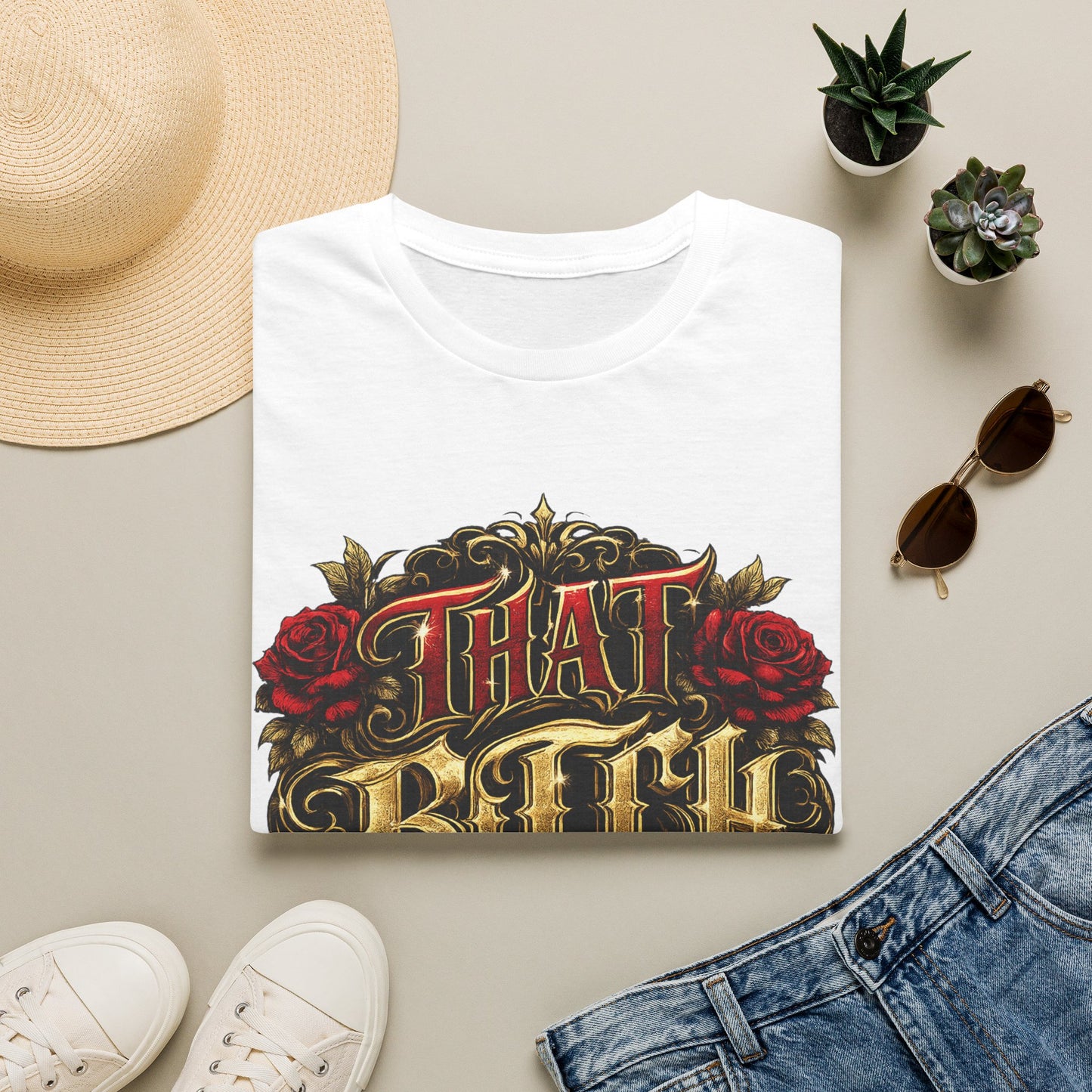 "That Bitch" Vintage Rose Graphic T-Shirt