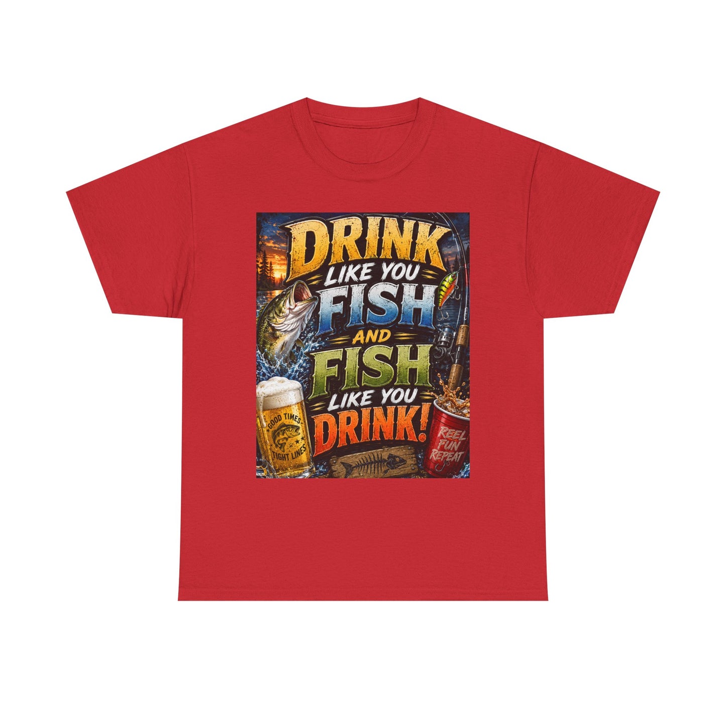 Drink Like You Fish T‑Shirt — Fishing & Beer Graphic Tee
