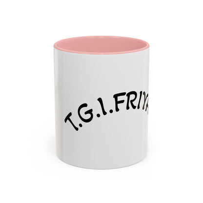 T.G.I. Friyay Accent Coffee Mug - 11/15oz Ceramic Mug for Office, Weekend Vibes & Gift