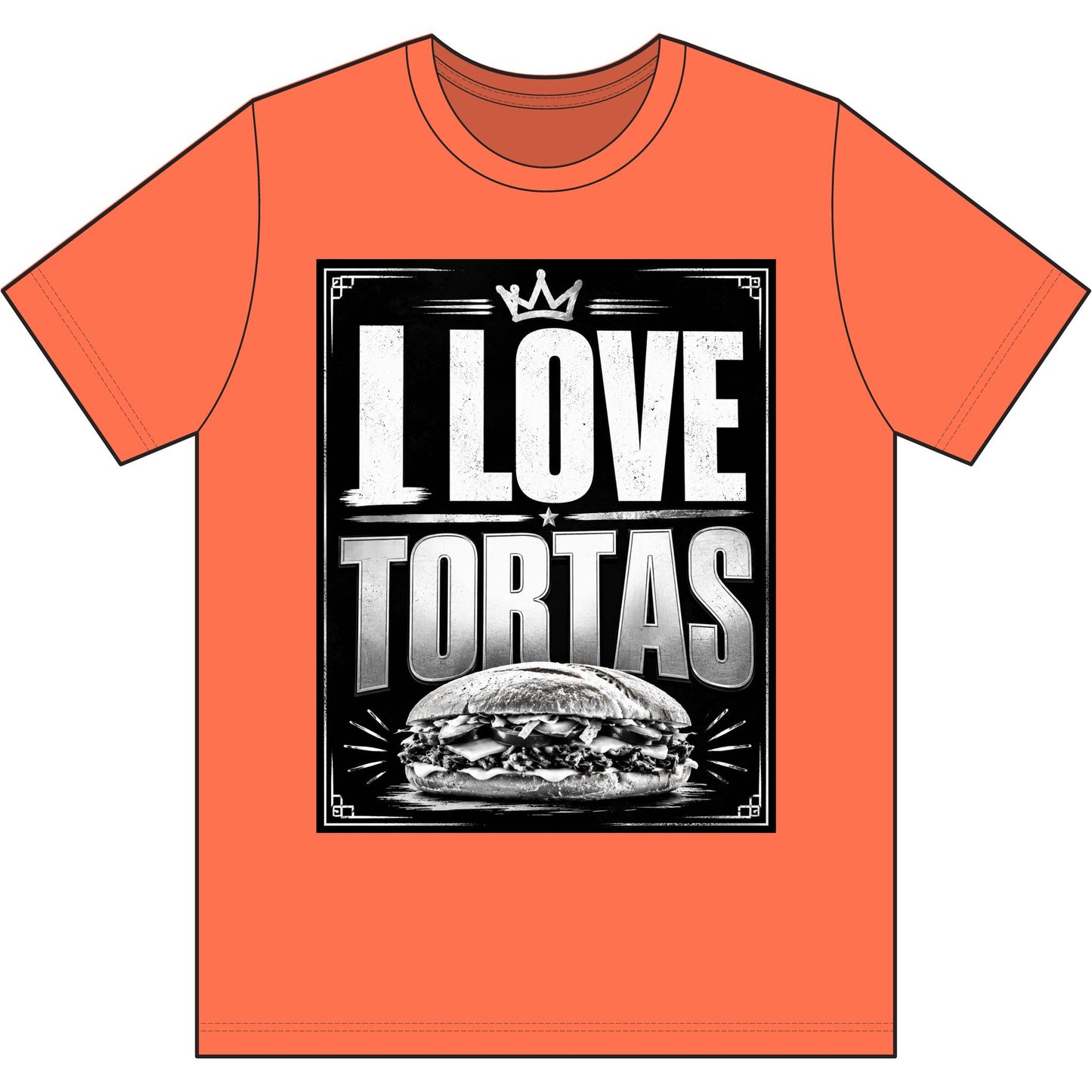 I Love Tortas T-Shirt — Retro Mexican Sandwich Tee for Food Lovers