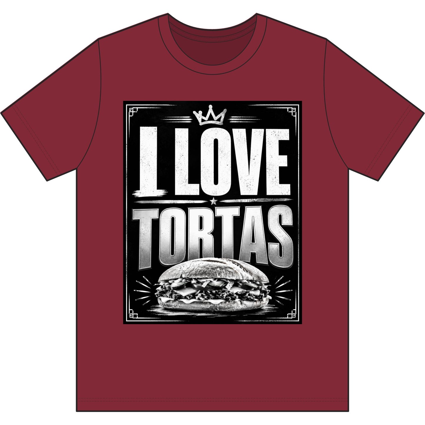 I Love Tortas T-Shirt — Retro Mexican Sandwich Tee for Food Lovers