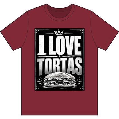 I Love Tortas T-Shirt — Retro Mexican Sandwich Tee for Food Lovers