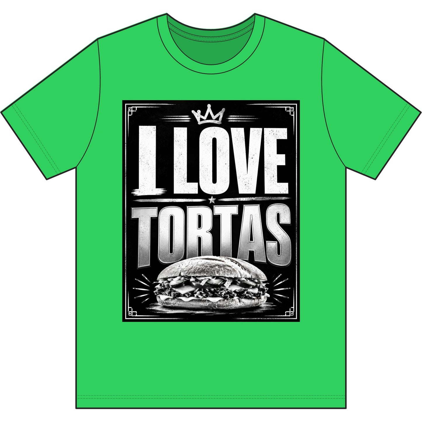 I Love Tortas T-Shirt — Retro Mexican Sandwich Tee for Food Lovers