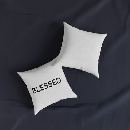 Blessed Square Pillow – Minimalist Inspirational Throw Pillow