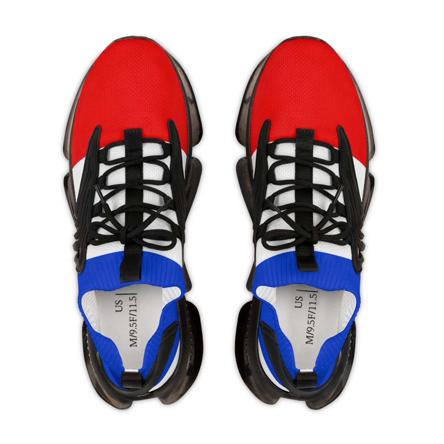 Men's Red White Blue Mesh Sneakers — Lightweight Athletic Running Shoes