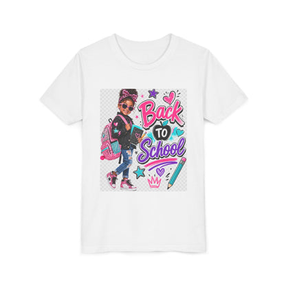 Back to School Kids Tee — Colorful Girl Backpack Design