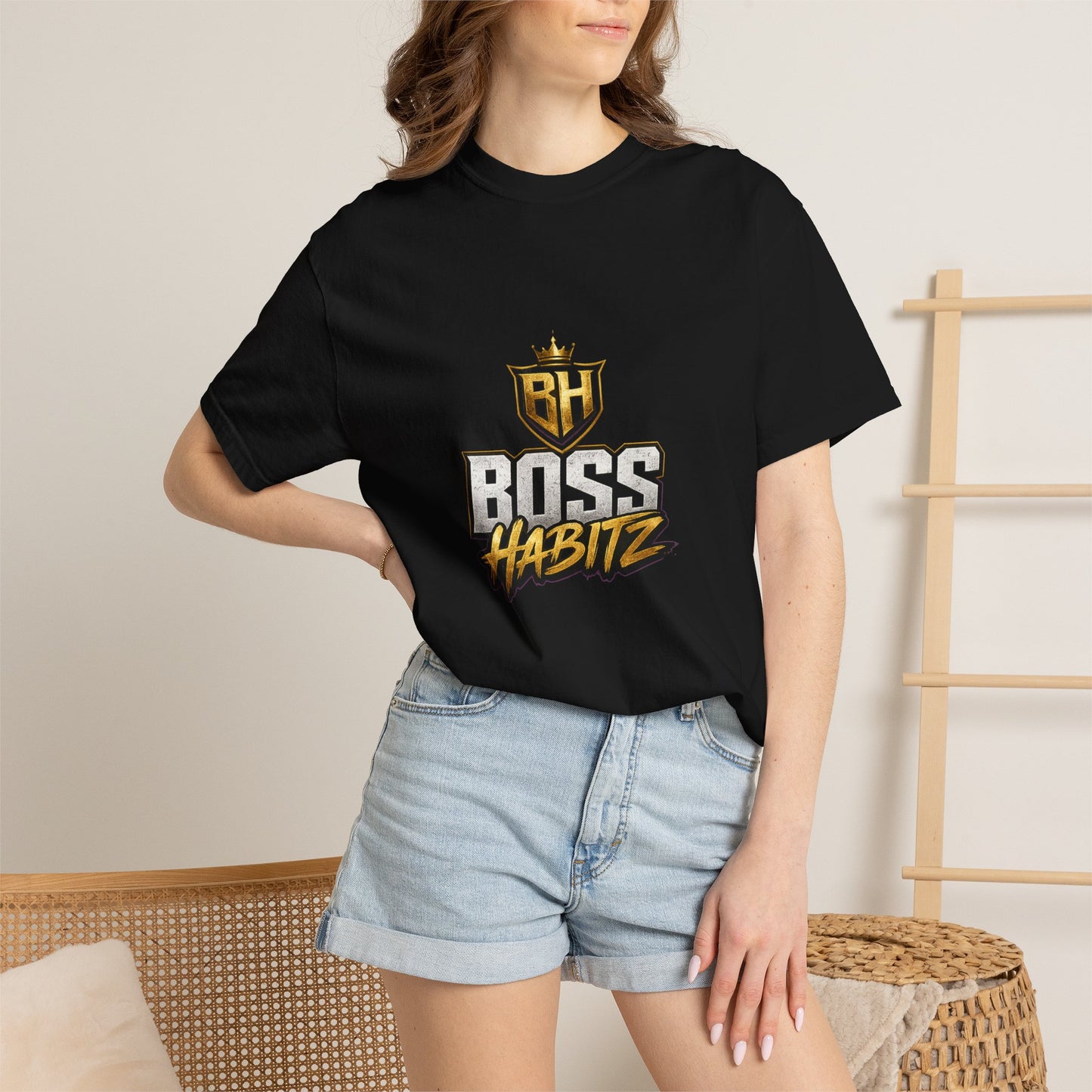 Boss Habitz Graphic T-Shirt — Gold Crest Streetwear Tee