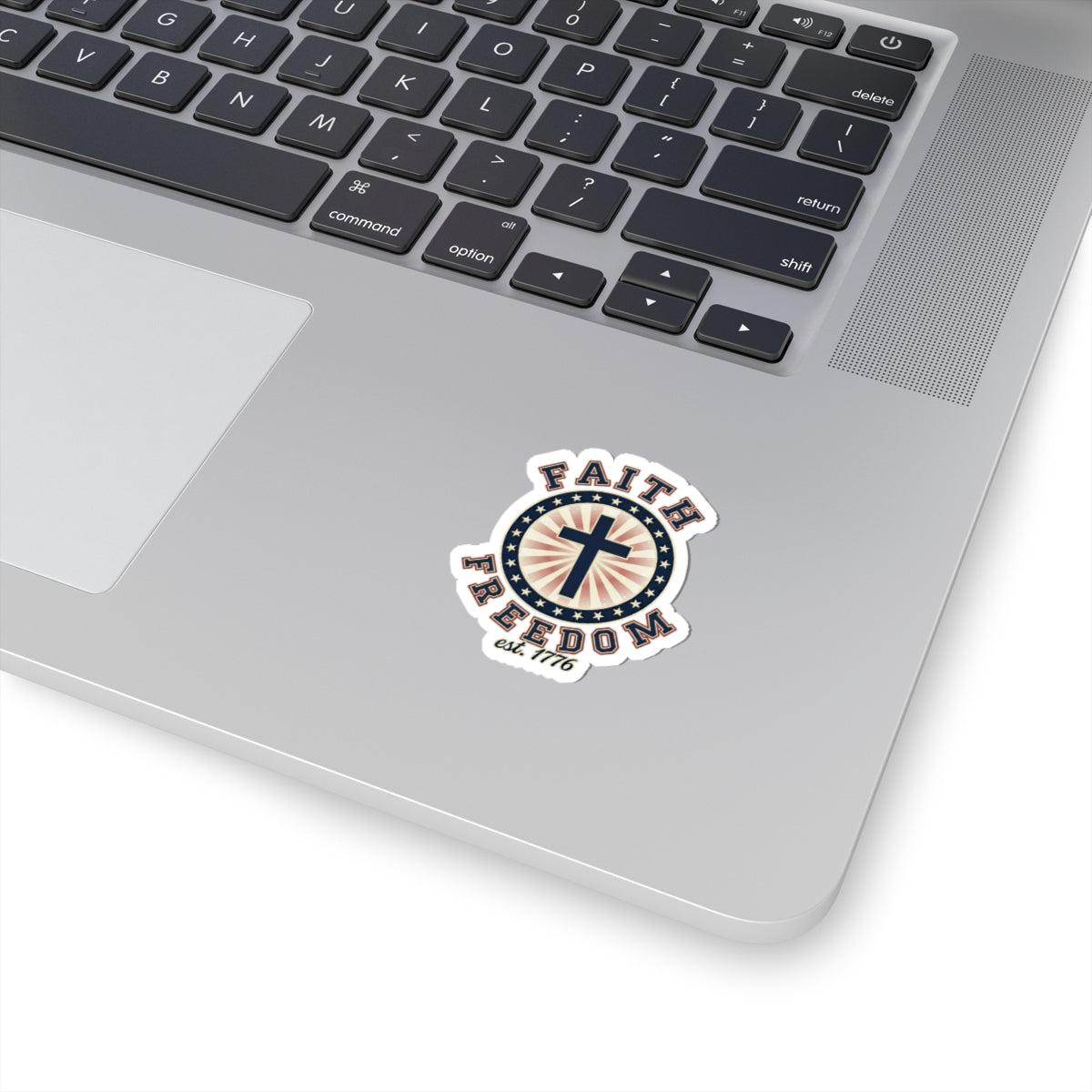 Faith & Freedom Cross Sticker | Patriotic, Faith-Based 4th of July
