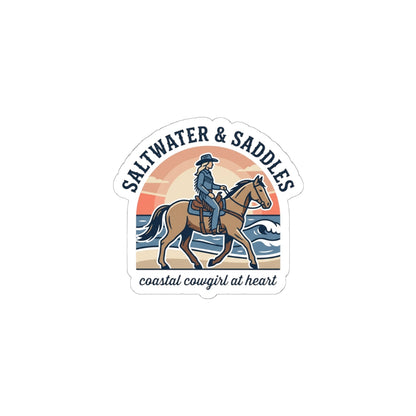 Coastal Cowgirl Horse Sticker | western, ranch rustic kiss-cut
