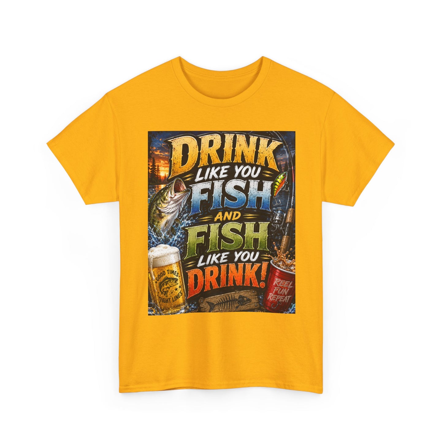 Drink Like You Fish T‑Shirt — Fishing & Beer Graphic Tee