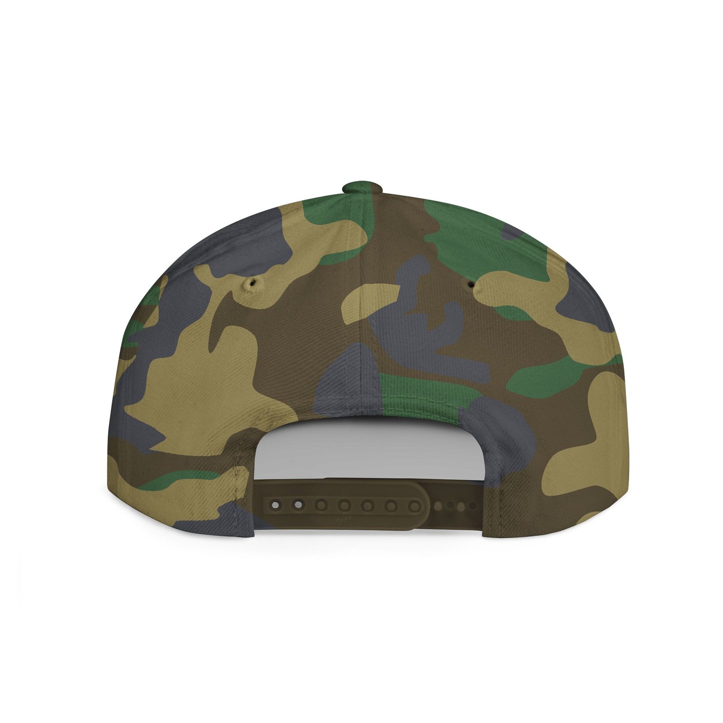 Snapback Hat — Gold Crown Shield Logo Flat Bill Cap
