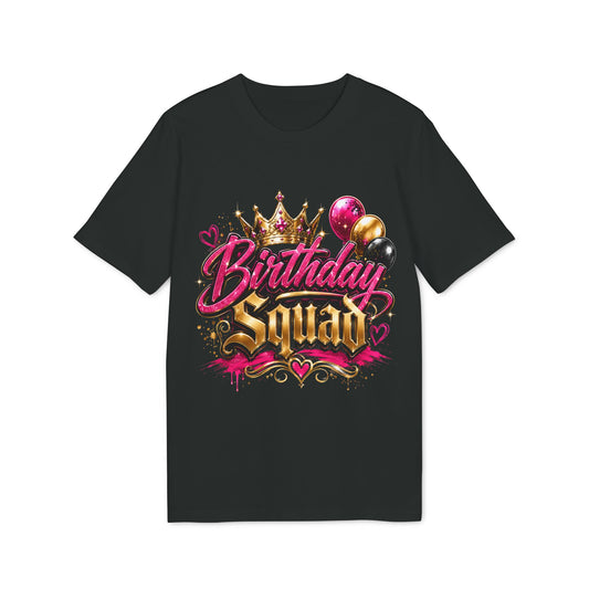 Birthday Squad T-Shirt — Glam Crown & Balloons Party Tee