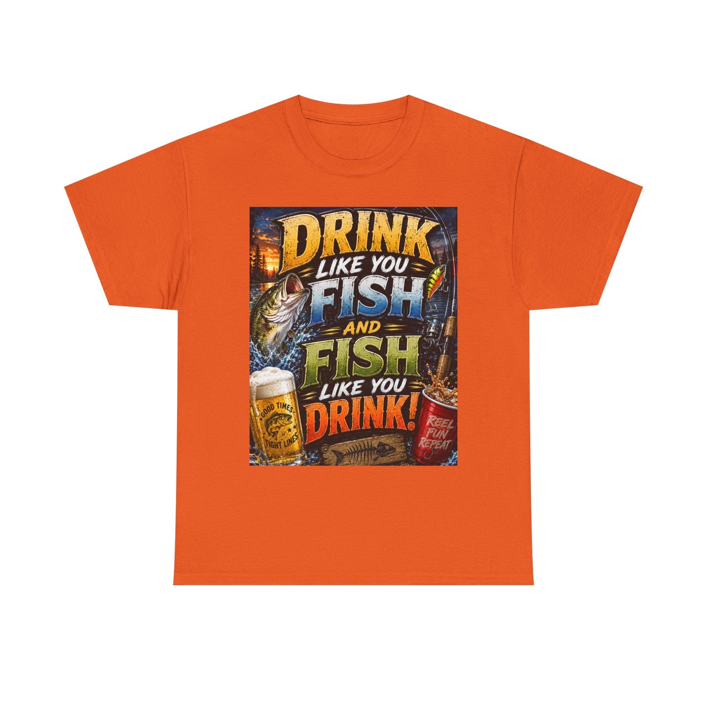 Drink Like You Fish T‑Shirt — Fishing & Beer Graphic Tee