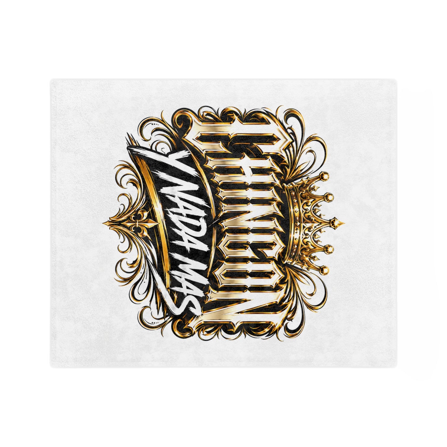 Velveteen Microfiber Blanket — "Chingón y Nada Más" Gold Crown Decorative Throw