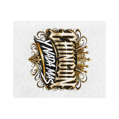 Velveteen Microfiber Blanket — "Chingón y Nada Más" Gold Crown Decorative Throw