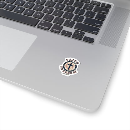 Faith & Freedom Cross Sticker | Patriotic, Faith-Based 4th of July