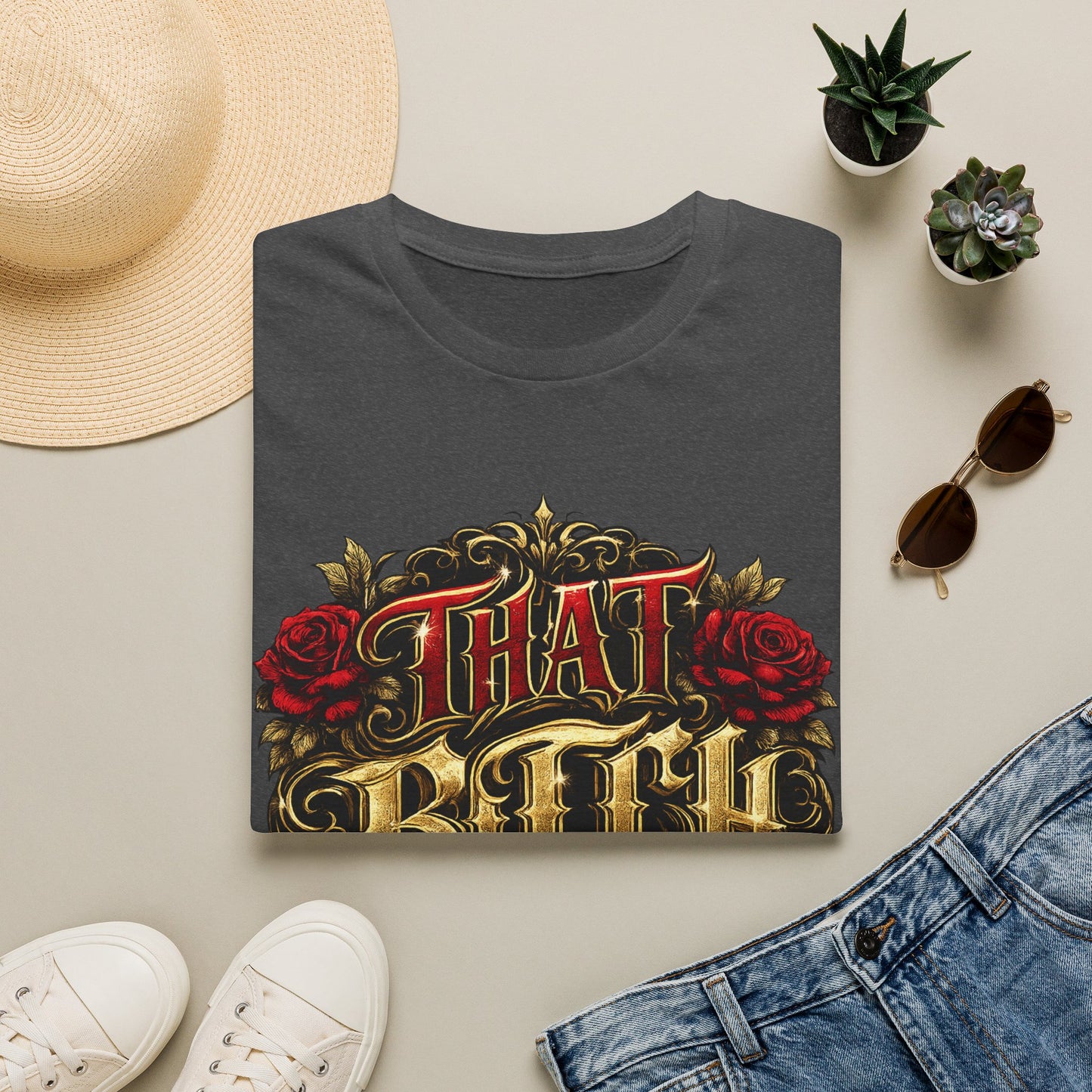 "That Bitch" Vintage Rose Graphic T-Shirt