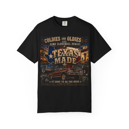 Texas Made Vintage Car T-Shirt — "Hello Motha Fuckaaaa" Back Print