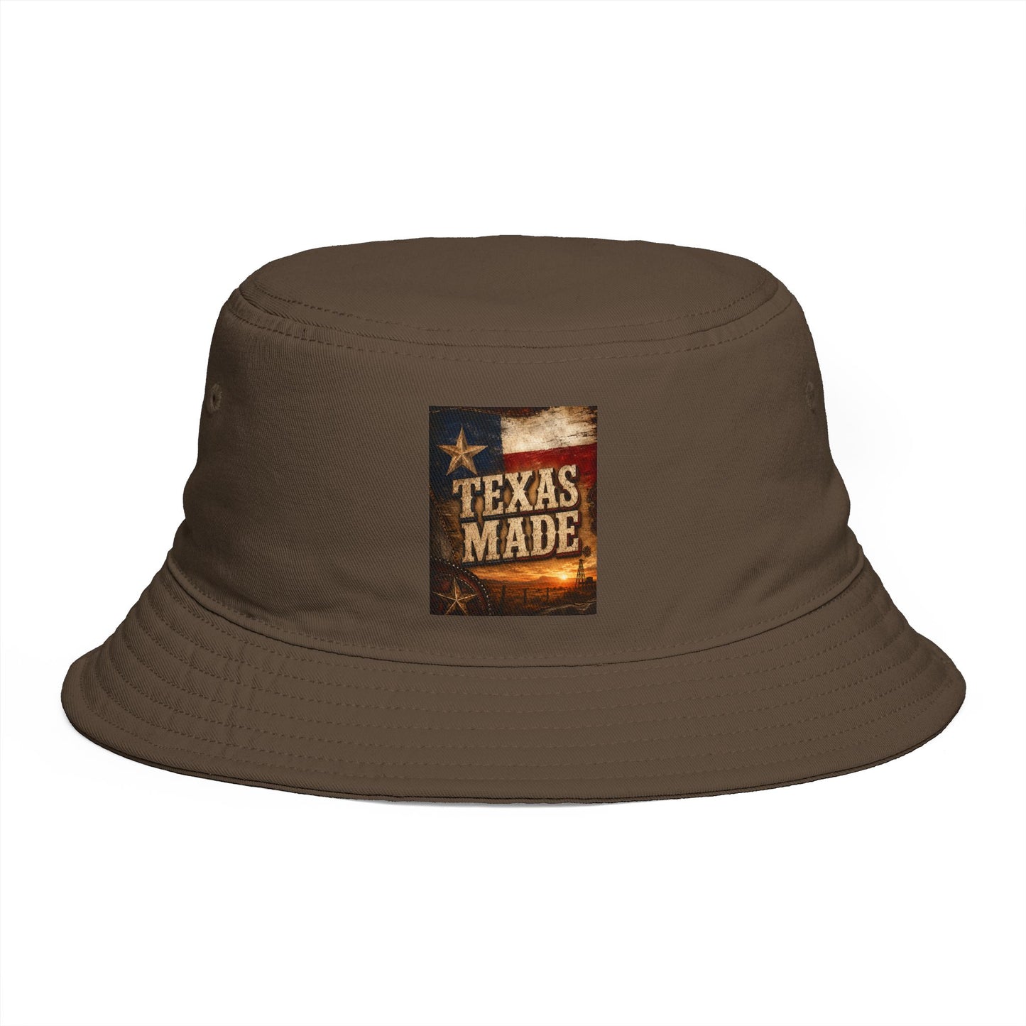 Texas Made Bucket Hat — Vintage Flag Graphic