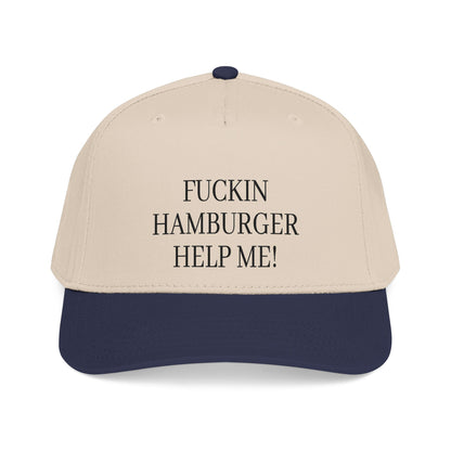 Embroidered 'Fuckin Hamburger Help Me!' Baseball Cap