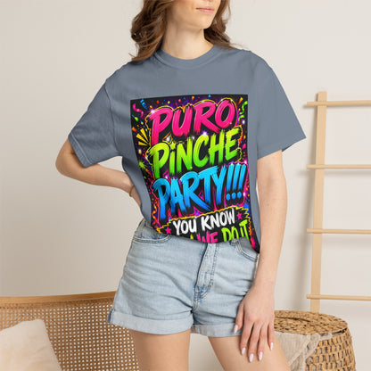 Puro Pinche Party T-Shirt — Neon Fiesta Graphic Tee (You Know How We Do It)