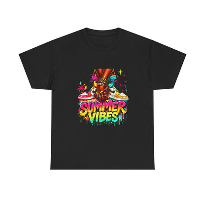 Summer Vibes T-Shirt — Colorful Tropical Skateboard Graphic Tee