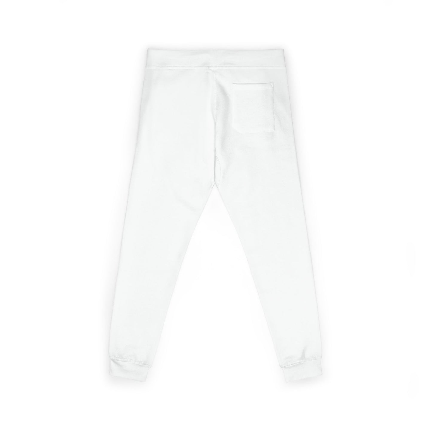 Embroidered White Fleece Sweatpants — Cozy 'Good Vibes' Accent