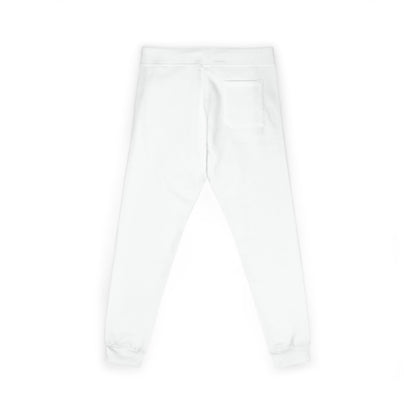 Embroidered White Fleece Sweatpants — Cozy 'Good Vibes' Accent