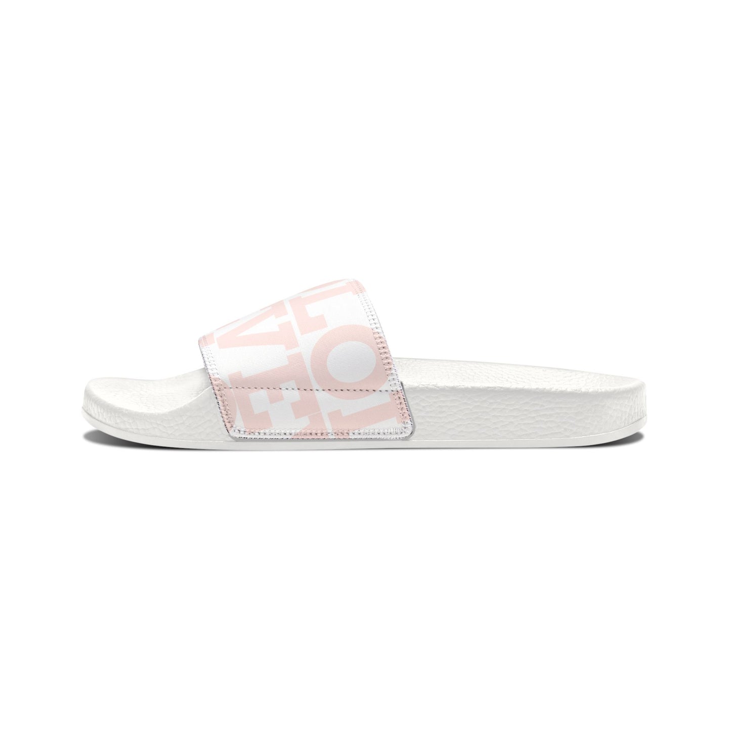 Youth Slide Sandals — Pink Logo Removable-Strap Comfort Slides