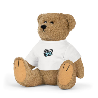 I Love You Plush Bear — Cute Teddy with Graphic T‑Shirt (Valentine’s Gift)