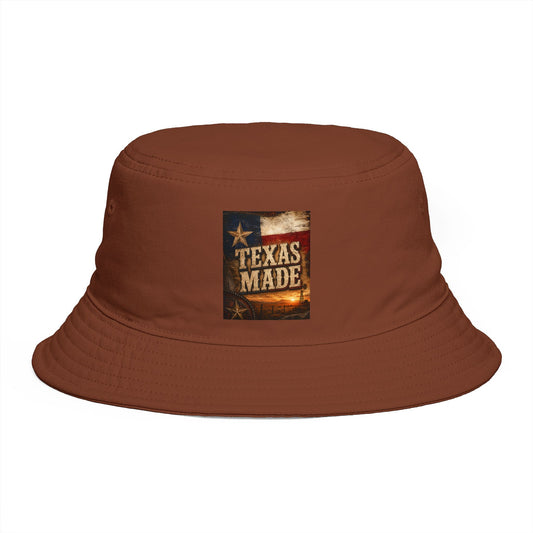 Texas Made Bucket Hat — Vintage Flag Graphic