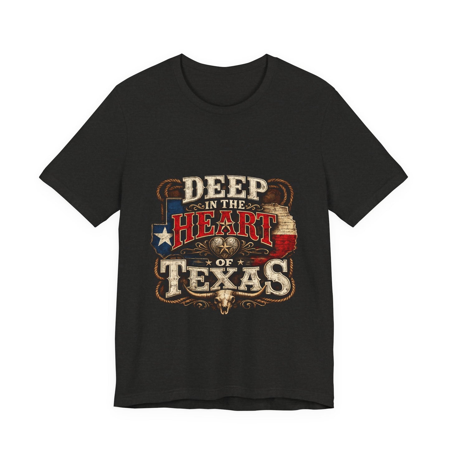 Deep in the Heart of Texas T‑Shirt — Vintage Texas Flag Graphic Tee